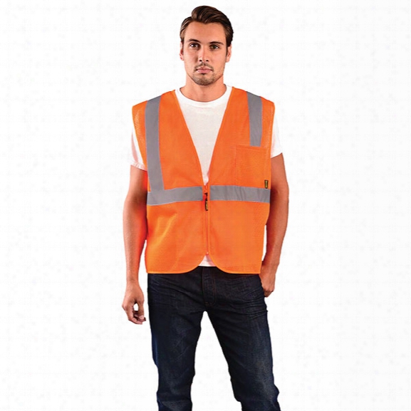 Occunomix Value Mesh Standard Vest, Class 2, Orange, 2x-large - Silver - Unisex - Included