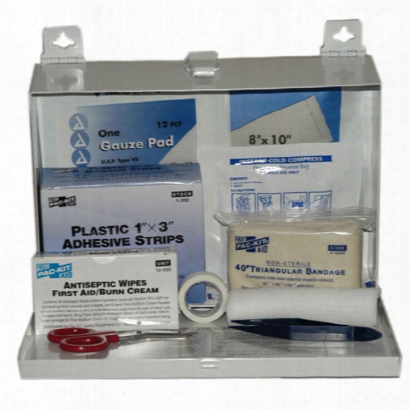 Pac-kit Safety Equipment #25 First Aid Kit With Steel Case & Wall Hangers, Ans Iz308.1-2009 - Cream - Male - Included