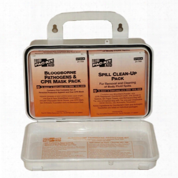 Pac-kit Safety Equipment Weatherproof Blood Borne Pathogen Kit With Protective Apparel & Plastic Case - Male - Included