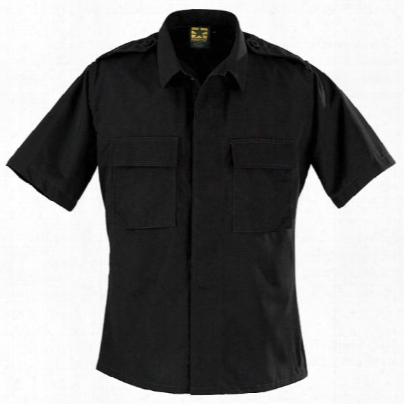 Propper Bdu Battle Rip Ss Dress Shirt, Black, 2x Long - Black - Male - Included