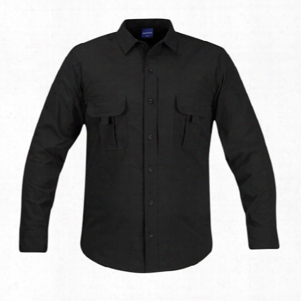 Propper Summerweight Tactical Long Sleeve Shirt, Black, 2x-large Long - Black - Male - Included