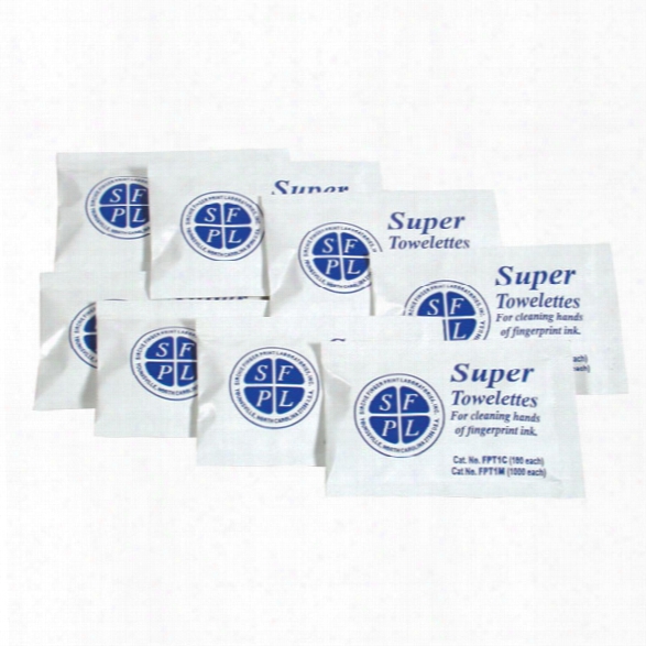 Sirchie Super Cleaner Towelettes, 100 Per Pack - Unisex - Included