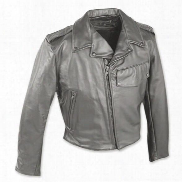 Taylors Leatherwear Detroit Leather Jacket, Black, 2x Long - Black - Male - Included