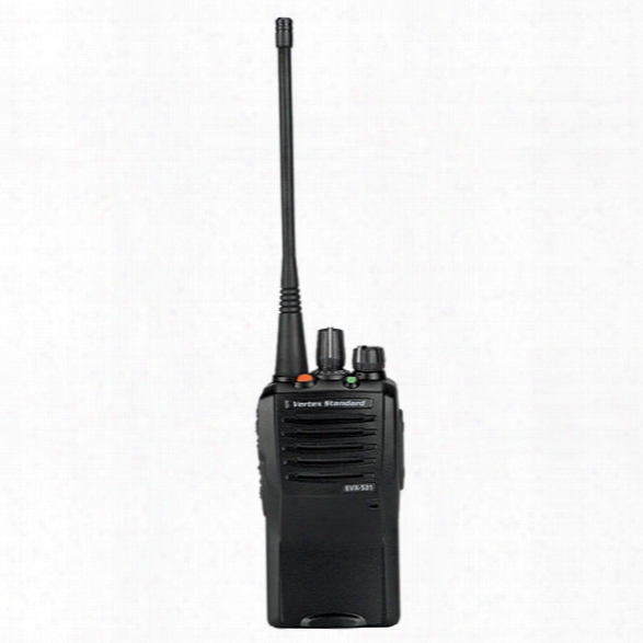 Vertex Standard Evx-530 Digital Radio, Uhf 5 Watt, 32 Channel, Atu-16d Antenna, H2o-proof - Clear - Male - Included