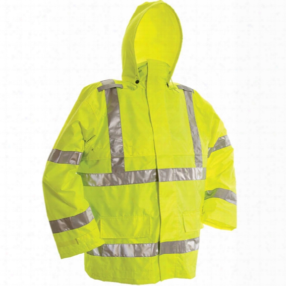 Viking Open Road 150 Denier Rip Stop Safety Jacket, Fluorescent Green, 2x-large - Green - Male - Included