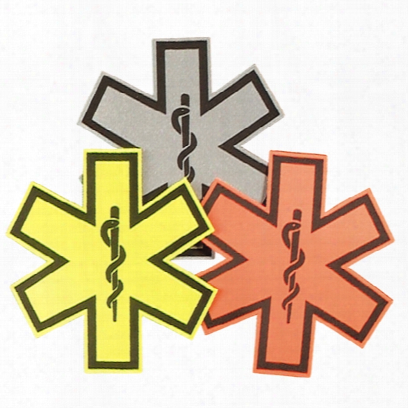 Visual Image Systems Fire Helmet Reflective Star Of  Life Decal, Lime Green, Single - Orange - Unisex - Included