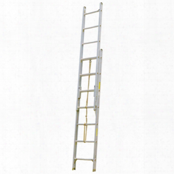 Alco-lite Aluminum 2-section Pumper Type Ladder, 12'l E Xtended, 8'5"l Closed, 21"w, 5-1/16" Banking Thickness, 48 Lbs. - Silver - Male - Excluded