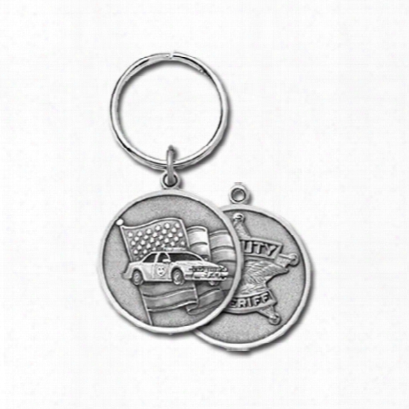 Blackinton 2-sided Pewter Sheriff Keychain - Pewter - Unisex - Included