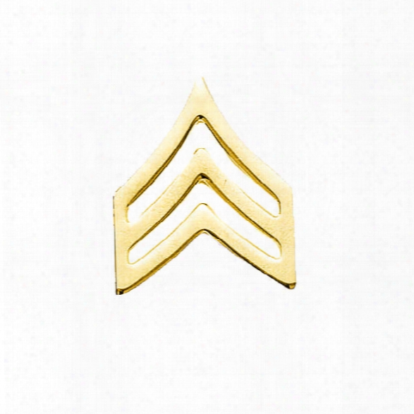 Blackinton 3 Bar Chevron, Smooth, Narrow (pair), Collar Brass, Gold - Brass - Unisex - Included