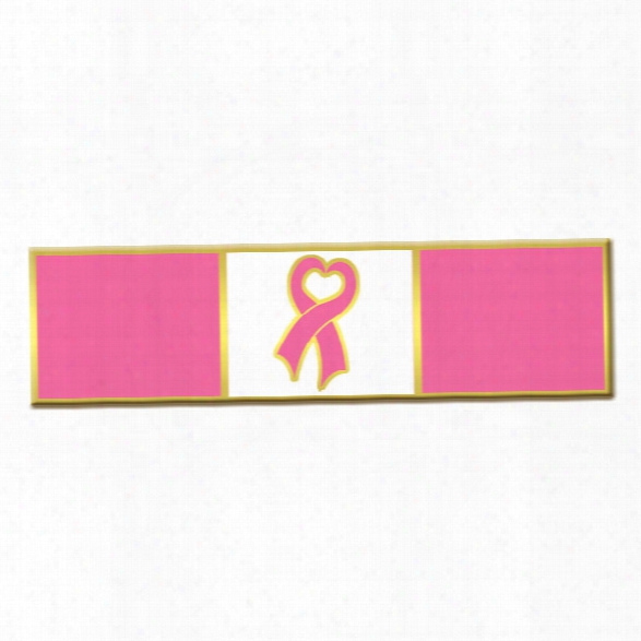 Blackinton Commendation Bar W/heart Ribbon In Die, 1-3/8" X 3/8", Gold - Pink - Male - Included