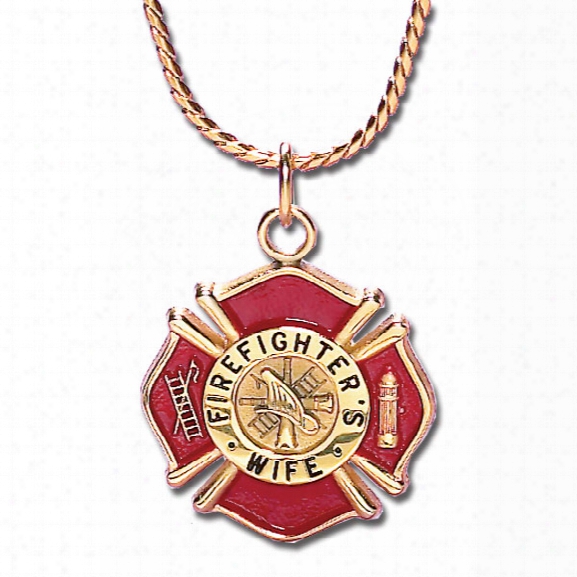 Blackinton Firefighter's Wife Charm Necklace, Assurance/gold Plate - Brass - Unisex - Included