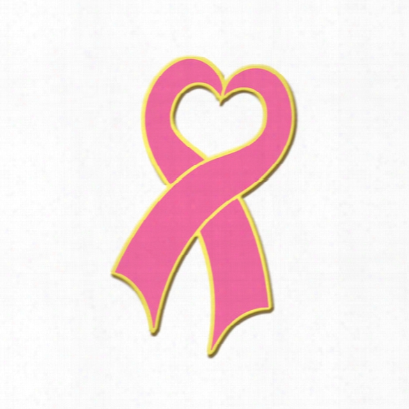 Blackinton Lapel Pin, Breast Cancer Awareness Heart Ribbon, 1-1/8" W/ Clutch Back Pin - Pink - Male - Included