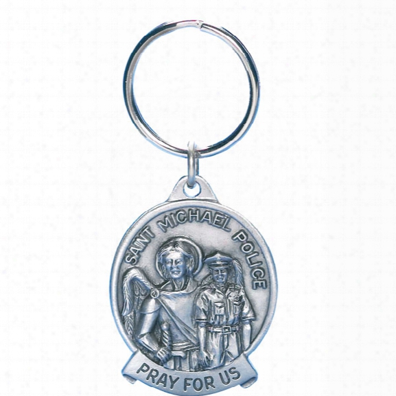 Blackinton St. Mic Hael Key Chain - Pewter - Male - Included