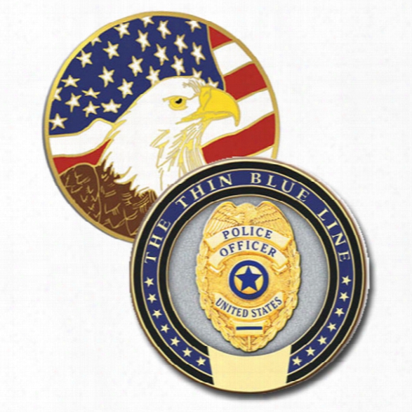 Blackinton Thin Blue Line Challenge Coin - Blue - Male - Included