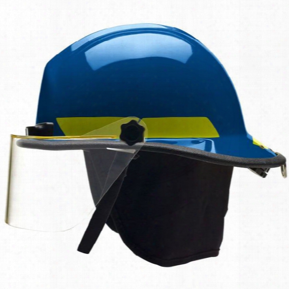 Bullard Px Thermoplastic Structural Fire Helmet, Faceshield, Blue - White - Male - Excluded