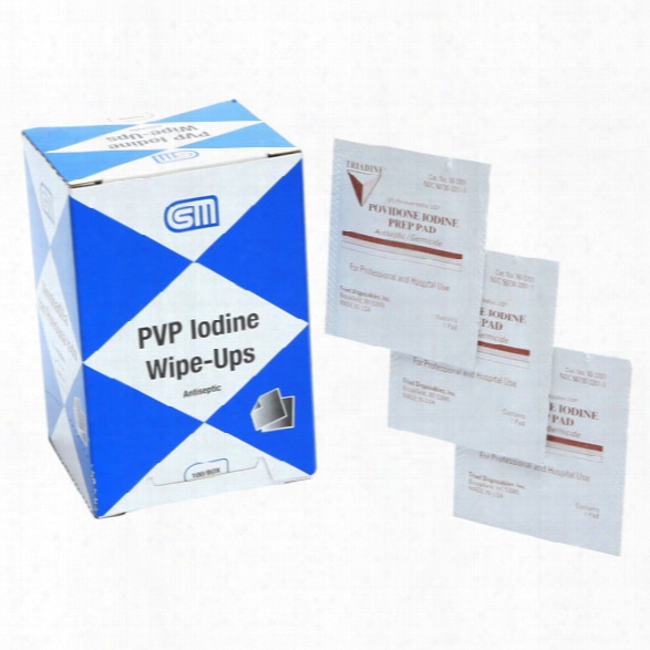 Certified Safety (100) Iodine Wipe-ups - Unisex - Included