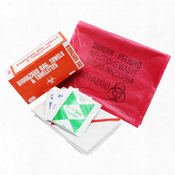 Certified Safety 2 Bio-hazard Bags, 4 Wipes & 2 Towels - Male - Included