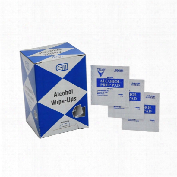 Certified Safety Alcohol Wipe-ups - 50/box - Unisex - Included