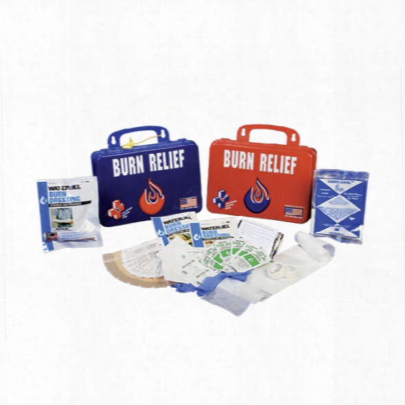 Certified Safety Burn Relief First Aid Kit, Poly Case, White - Red - Unisex - Included