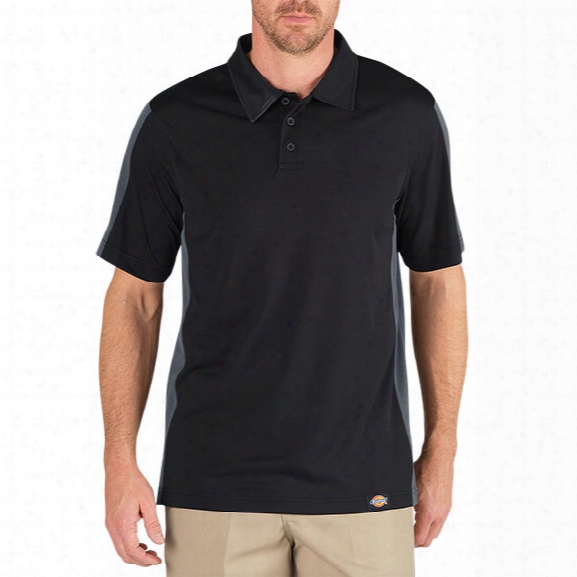 Dickies Performance Colorblock Polo, Black/charcoal, 2xl - Black - Male - Included