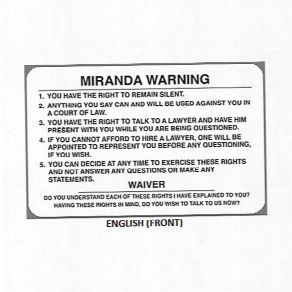 Geiger Miranda Warning Card - White - Unisex - Included