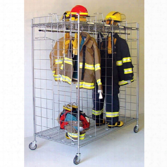 Groves Mobile Ready Rack, (6) 24"-wide Compartments, Double-sided System, Chrome - Chrome - Male - Included