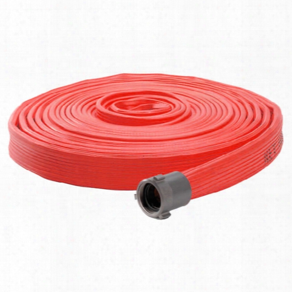 Key Fire Dura Flow Rubber-covered Fire Hose, 1" X 100-ft., Yellow - Red - Male - Included