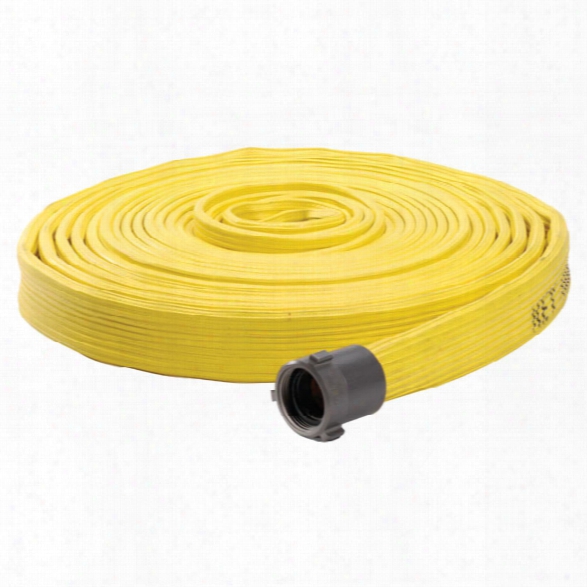 Key Fire Rubber-covered Fire Hose, 4", Yellow, 100' - Red - Unisex - Included