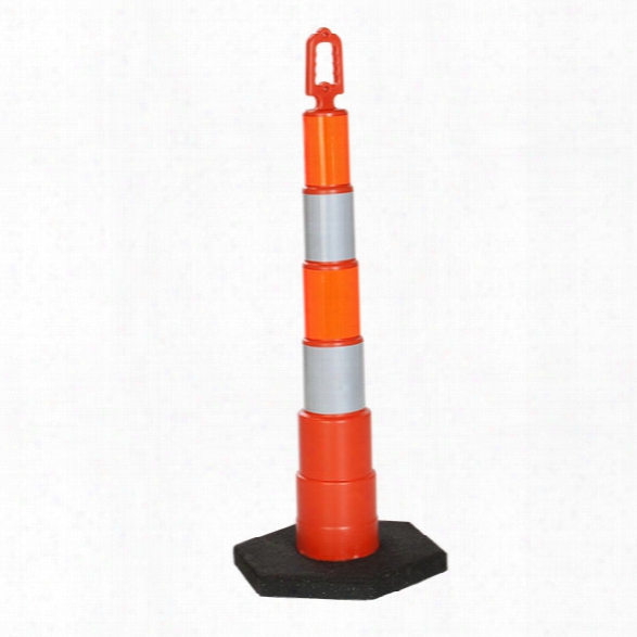 Lakeside Plastics 42" Divertor Chanelling Cone With Handle And High Intensity Prismatic Tape, 10lb Base - Orange - Unisex - Excluded