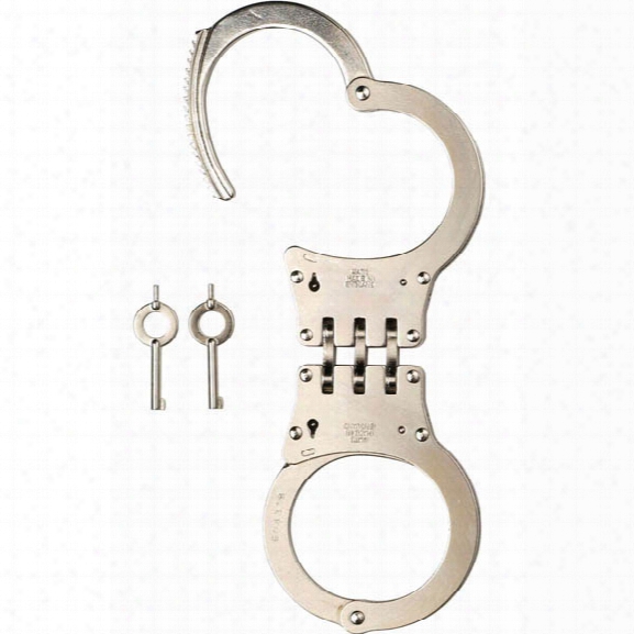 Monadnock Standard Hinge Handcuffs, Nickel - Tan - Unisex - Included