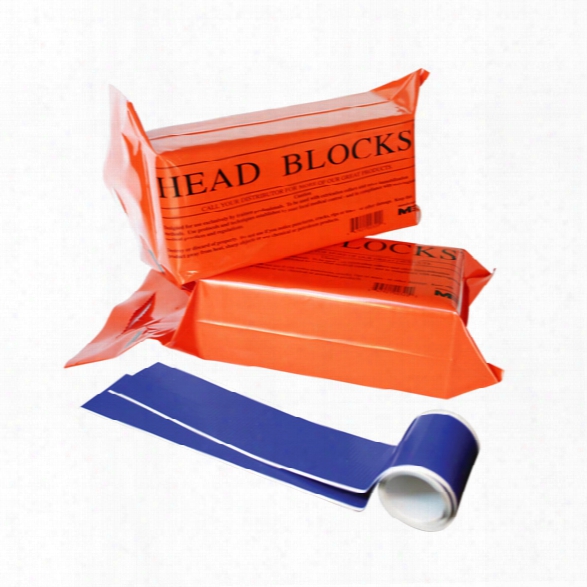 Morrison Medical Orange Foam Blocks With Head & Chin Straps, Pair - Orange - Unisex - Included