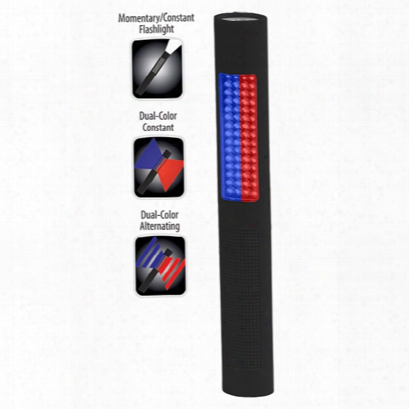 Nightstick Led Safety Light, Alternating Red/blue Floodlight & White Flashlight, 150 Lumens, Black - Black - Male - Included