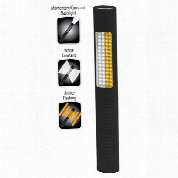 Nightstick Led Safety Light, Full White/flashing Amber Flashlight & White Flaehlight, 150 Lumens, Black - White - Male - Included