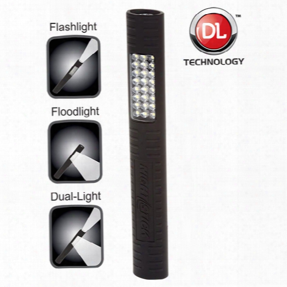 Nightstick Multi-purpose Flashlight/floodlight/dual-light&trade; W/ Magnet, 2aa, Black - White - Male - Included