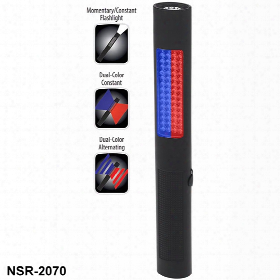 Nightstick Rechargeable Led Safety Light, Alternating Blue/red Floodlight & White Flashlight, 150 Lumens, Black - Black - Male - Included