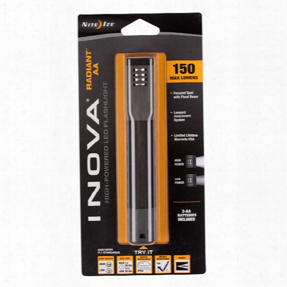 Nite Ize Inova&reg; Radiant Led Flashlight, Aa Powered - White - Male - Included