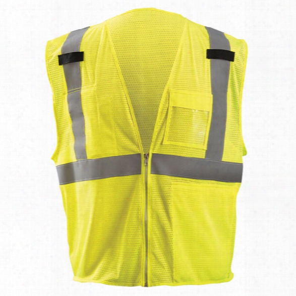 Occunomix Class 2 Mesh Vest W/tablet Pocket, Yellow, 2x-large - Silver - Unisex - Included