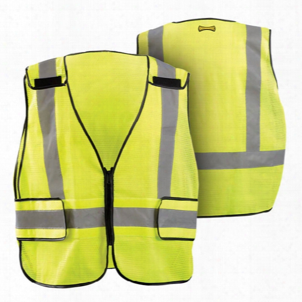 Occunomix Class 2 Public Safety Dor Vest, Yellow W/black Trim, Regular - Black - Unisex - Included