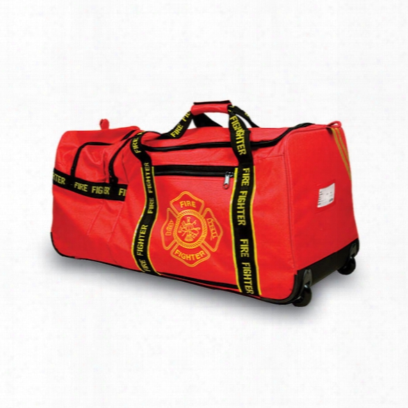 Occunomix Large Fire Gear Bag W/wheels, Red - Yellow - Male - Included