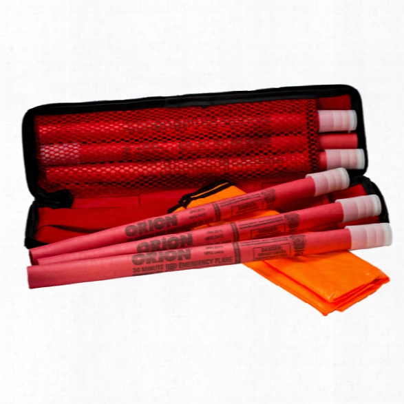 Orion Safety Roadside Emergency Flare Kit With Six 30 Minute Flares (0730 Flare) - Orange - Male - Included