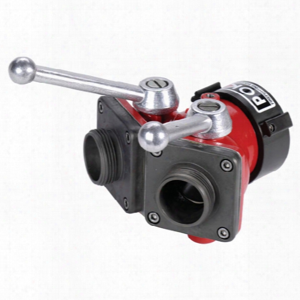 Pok Bipok 2-way Ball Valve, Female 2-1/2" Nst X (2) Male 1-1/2" Nst - Red - Female - Included