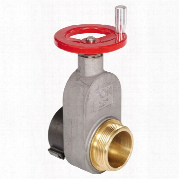 Pok Hydrant Gate Valve, Aluminum, Female 2-1/2" Nst X Male 2-1/2" Nst - Red - Female - Included