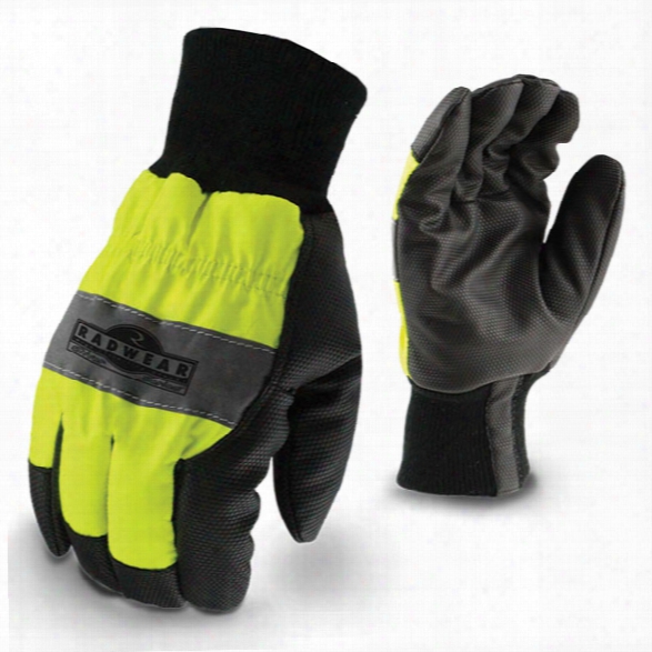 Radians All Purpose Synthetic Hi-viz Utility Glove, Hi-viz Green, Large - Silver - Male - Included