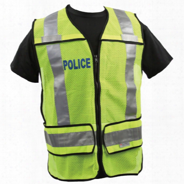 Radians Class 2 Zip-n-rip Mesh Safety Vest, Ems, Hi-viz Green W/black Trim, Jumbo - Lime - Unisex - Included
