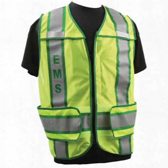 Radians Zip-n-rip Vest, Green 'ems', Lime W/green/silver, Jumbo, Micro Mesh W/split Trim Ansi 207-2006 - Lime - Unisex - Included