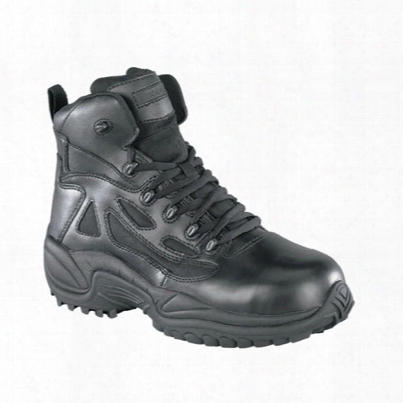 Reebok Rapid Response, 6&quo; Side Zip Composite Toe Boot, Black, 10.5 - Metallic - Male - Excluded