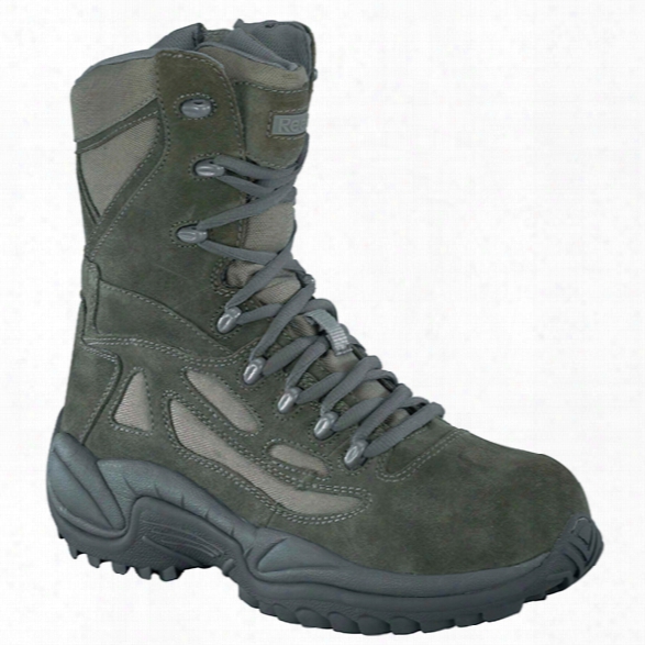 Reebok Rapid Response 8" Comp Toe Sidezip Boot, Sage Green, 10.5m - Metallic - Male - Excluded