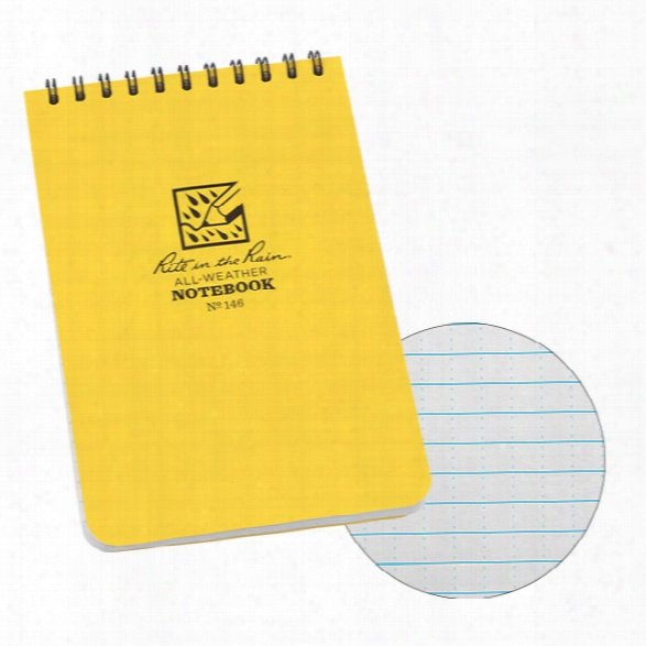 Rite In The Rain 4 X 6 Top Spiral Notebook, Yellow - Yellow - Unisex - Included