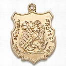 Blackinton St. Michael Medal (No Chain), 24K Gold Plate, Large - Gold - male - Included