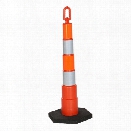 Lakeside Plastics 42" Divertor Chanelling Cone with Handle and High Intensity Prismatic Tape, 10lb base - Orange - Unisex - Excluded